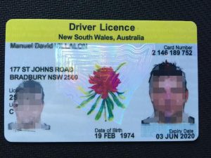 New South Wales fake driver licence