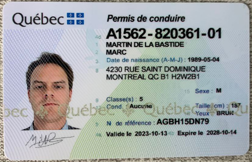 Quebec Fake Driver’s License